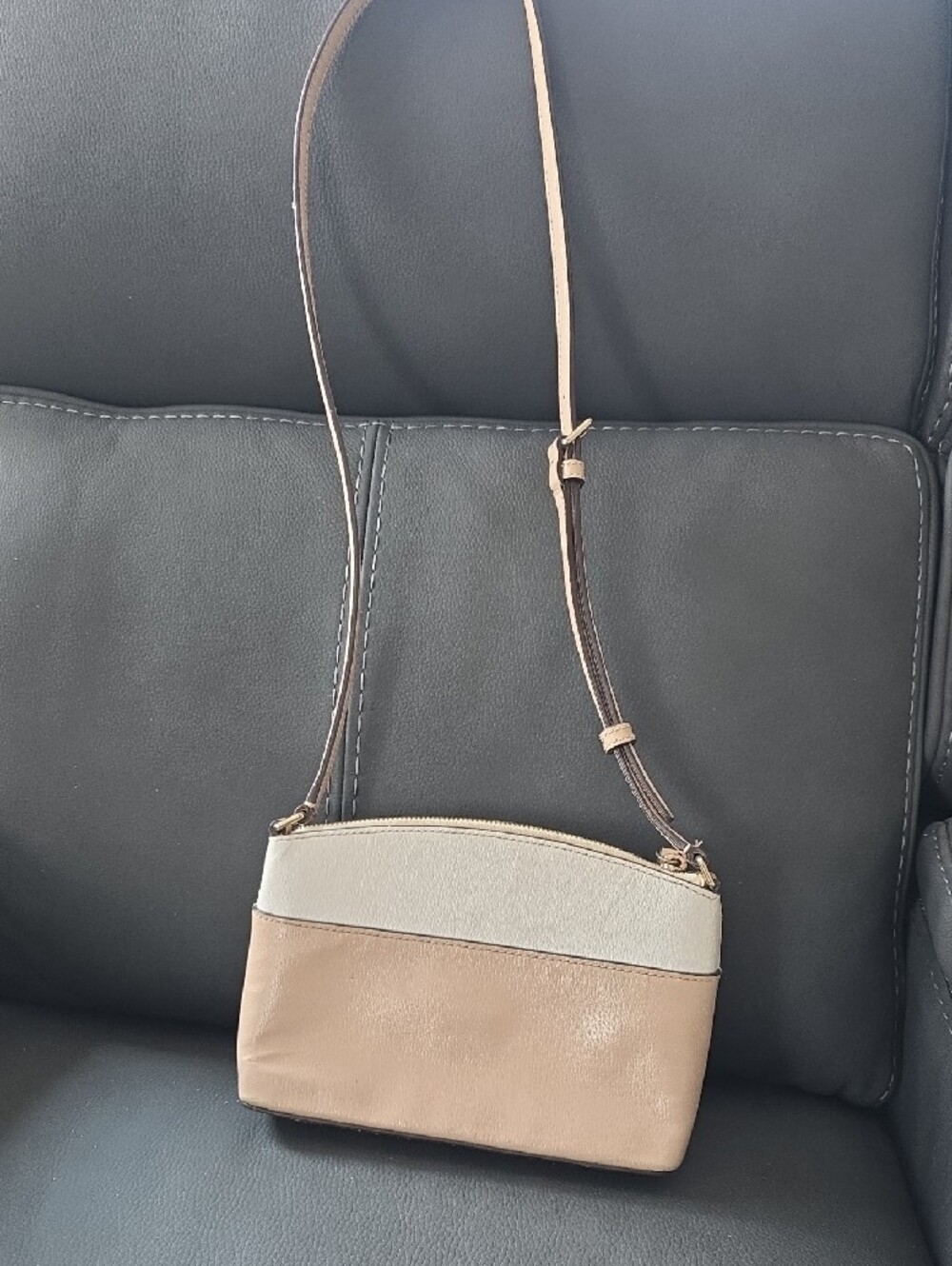 kate spade Two-Tone Beige and Ivory Leather Crossbody - Picture 2 of 9